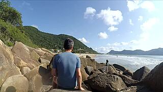 outraged passersby watch as she sucks cock publicly then begs for rough outdoor ass fucking