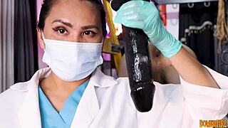 Dominafire's Latex Nurse Femdom Anal Exam