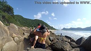 outraged passersby watch as she sucks cock publicly then begs for rough outdoor ass fucking