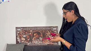 my client spots my sex toys, ends up owning this curvy latina melany's wet pussy