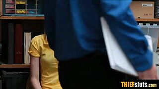 Officer humiliates petite Russian thief roughly!