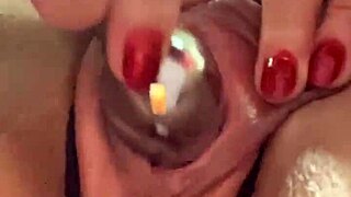 sexy milf caresses intimate spots reaching steamy warmth gently