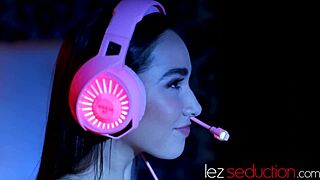 Cherie Deville Ravages Karlee Grey's Pussy in Fiery Lesbian Gamer Lick Fest