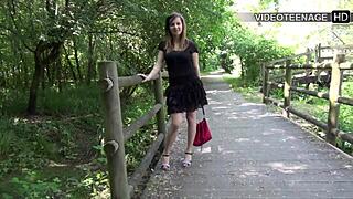 Big boob 18yo Lucie teases huge naturals in first porn casting