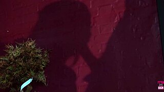 Gun Toting Brunette Strips and Bangs Two Huge Cock Cosplayers