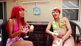 Ebony Redhead Sluts Deepthroat Big Black Cocks Poolside