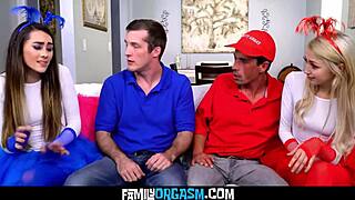 Mackenzie Mace and Sia Lust cheerleaders bisexual orgy explosion