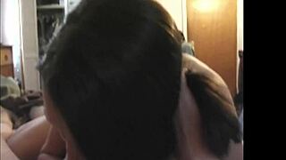 Kim gives intense blowjob and handjob to older guy