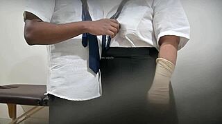 hey students sneak college sex cheating in empty classroom?