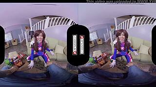Dva Cosplay Gamer Girl's Pussy Pounded Hard In VR Overwatch Parody!