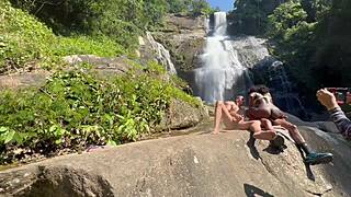 Bastidores show skinny latina slut bent over outdoor doggystyle