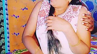 Indian babe dirty talks during intense old young fucking