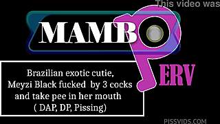 Brazilian Cutie Meyzi Black Takes Triple Cock Pounding Dap Dp Pee Atm Bbc Dirty Talk