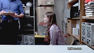 hidden cam catches security guard doggystyle pounding perky teen burglar