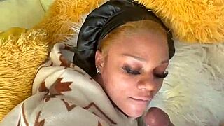 renity love gulps down massive bbc cumshot