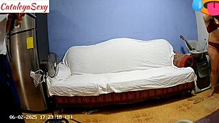 Big ass model preps backstage in sexy outfit for production