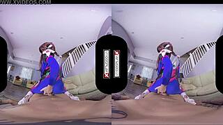 Dva Cosplay Gamer Girl's Pussy Pounded Hard In VR Overwatch Parody!