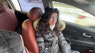 katty west begs for one last public car fuck with boyfriend before breakup pounding