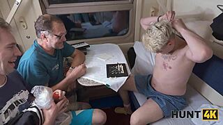 Young redhead babe hunts stranger for public anal blowjob craving