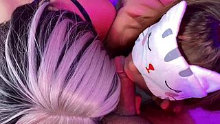 unicorn girlfriend bounces on my cock for creampie while bisexual wife films the action