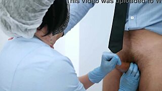 nurse, feel this huge cock during prostate massage for your sperm sample?