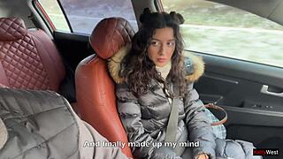 katty west begs for one last public car fuck with boyfriend before breakup pounding