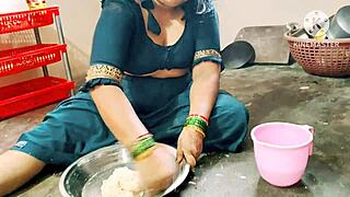 Indian desi mom fucked hardcore in kitchen big cock