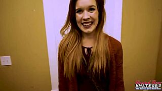 innocent ginger keaton toys her shaved pussy deep then gets banged hard with facial