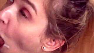 bdsm robbery roleplay with bound blonde choking on monster cock!