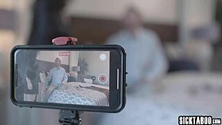 victoria voxxx rides big cock boyfriend hard while he films her ebony ass