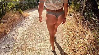 compilation of teasing walks through woods watched by strangers