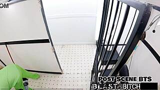 michelle anderson takes intense face fucking and domination backstage