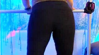 hotwife steffi teases pussy in business casual dance sway