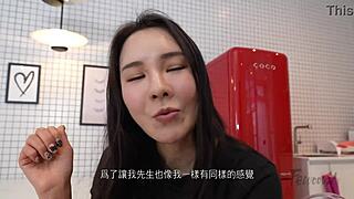 Korean cutie rides cheater's cock teaching hard pussy lesson