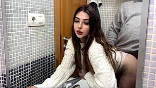 omg landlord fucks me fast in bathroom while bf cooks 😈🚪💦