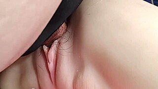 Close-up double toy penetration on shaved pussy