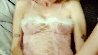 POV pregnant bunny in lingerie roughly fucked and creampied hard