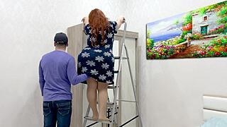 bbw milf rewards helper with fat tits blowjob homemade action