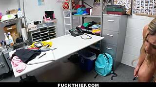 Naughty shoplifter, security cop demands fuck for your release?