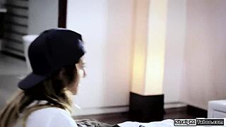 Brunette Lesbian Deepthroats Monster Cock Before Intense Pussy Fucking