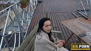 smoking hot shaved russian teen bent over for taboo doggystyle fantasy fuck