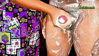 uhh kakak ipar gets soapy handjob cumshot closeup homemade