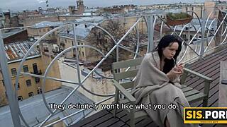 smoking hot shaved russian teen bent over for taboo doggystyle fantasy fuck