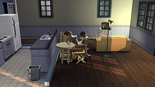 hot girl bounces wildly on guy's lap like a wild ride