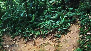 alice kink strips micro bikini naked on crowded beach