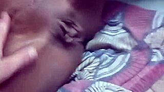 hey white guy, feel this juicy black pussy as i show it off slow