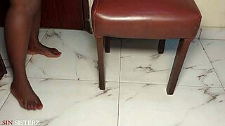 Ebony Neighbor Crashes Bath for Hardcore Doggystyle in Steamy Bathroom