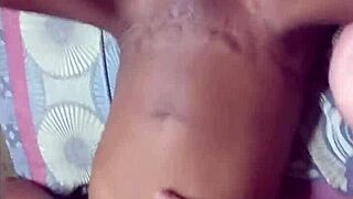 hey white guy, feel this juicy black pussy as i show it off slow