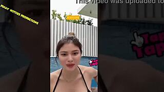 filipina babe flashes bikini downblouse tease