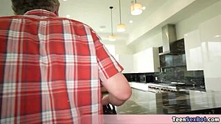 skinny brunette teen machine fucked horny tits bouncing